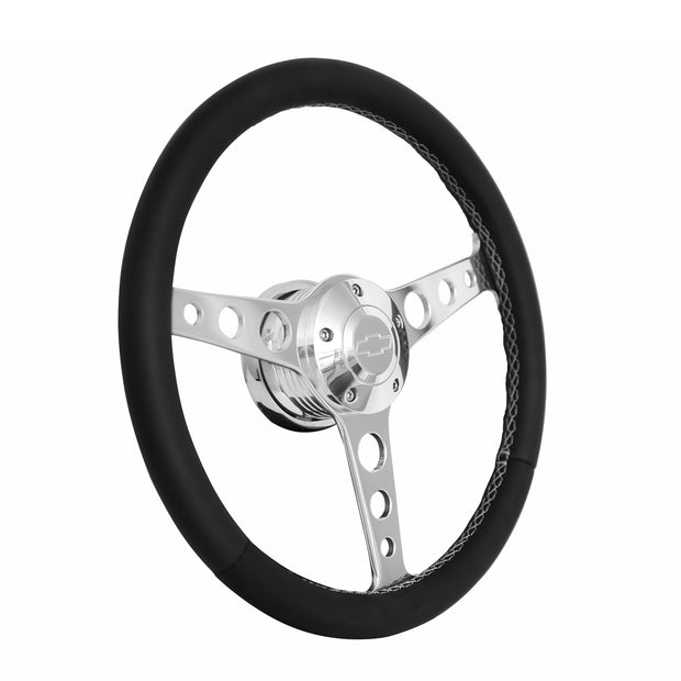 #1921 Billet Classic Series Polished Wheel Chev Logo & Install Kit