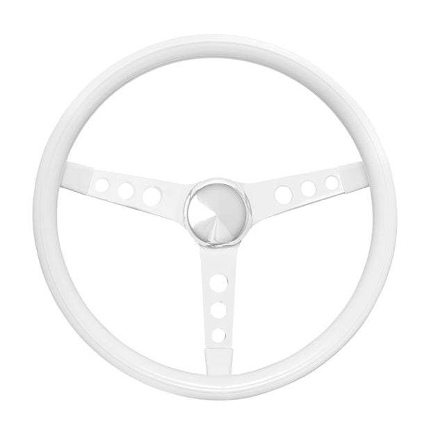 #270 Classic 15" White Vinyl Wheel - Chrome 3-Spoke