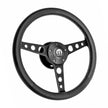 #1941 Nostalgia Billet Series Black Leather Steering Wheel With Mopar Logo & Install Kit