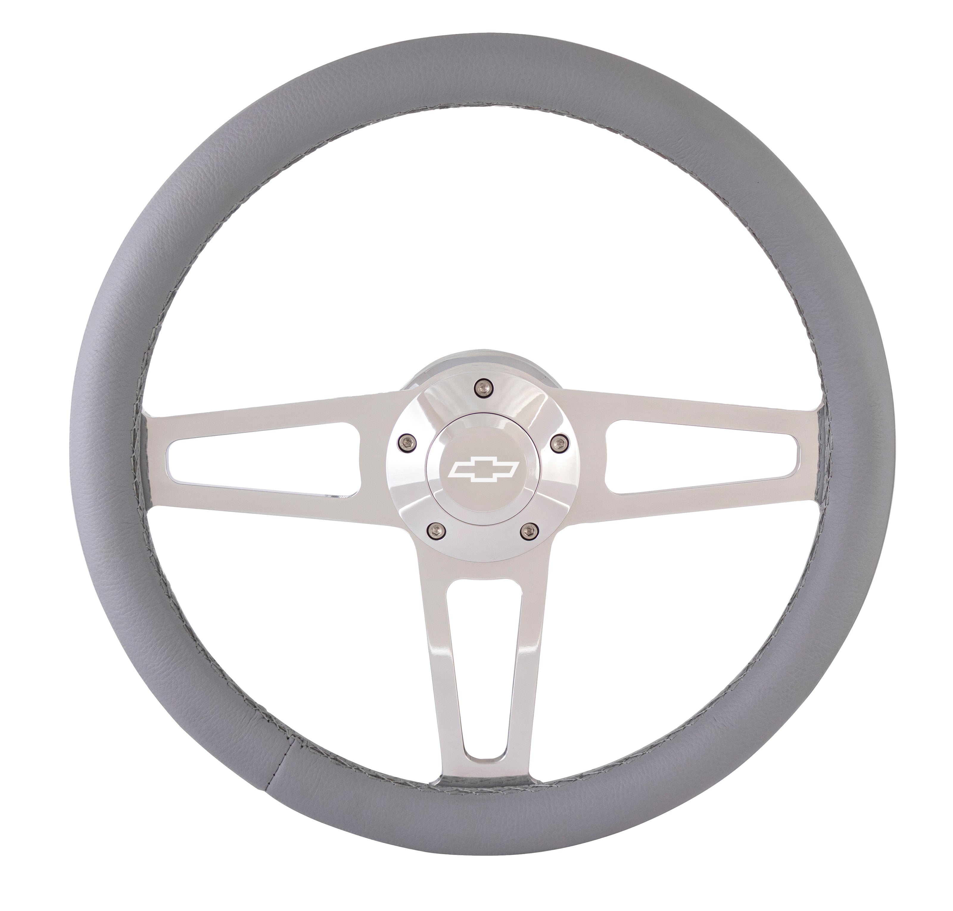 Gray Billet T Series Polished Wheel Chevrolet Logo & Install Kit