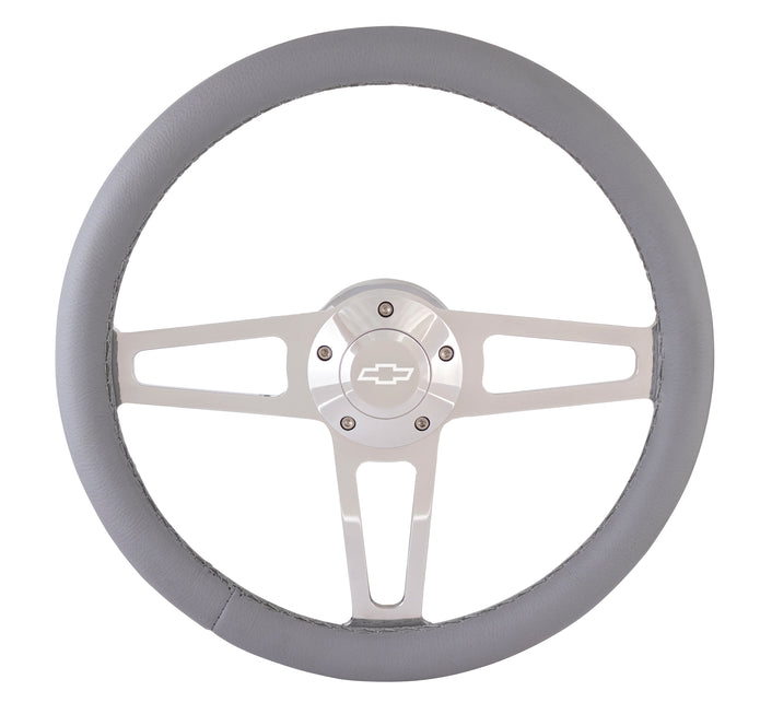 Gray Billet T Series Polished Wheel Chevrolet Logo & Install Kit