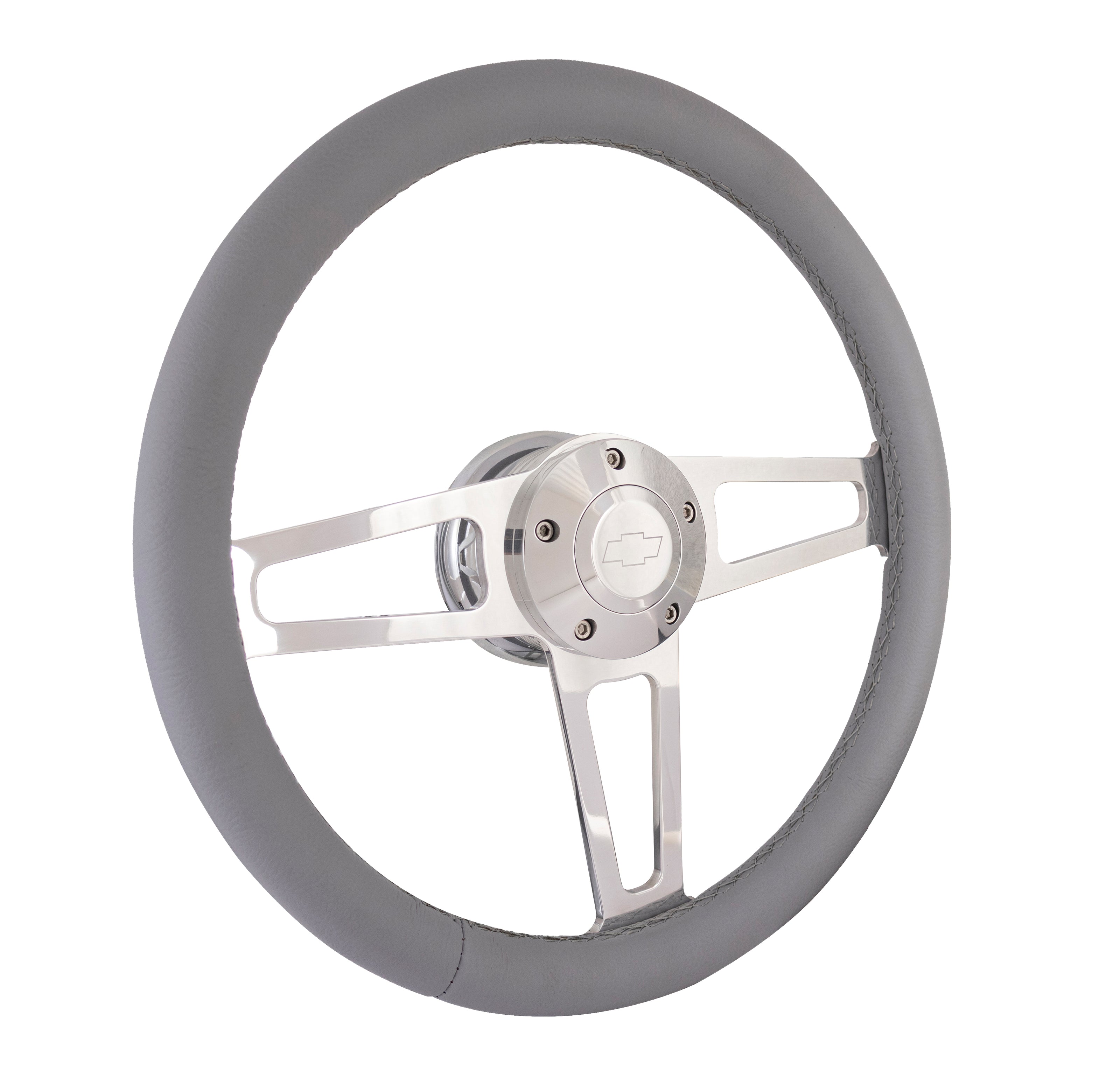 Gray Billet T Series Polished Wheel Chevrolet Logo & Install Kit