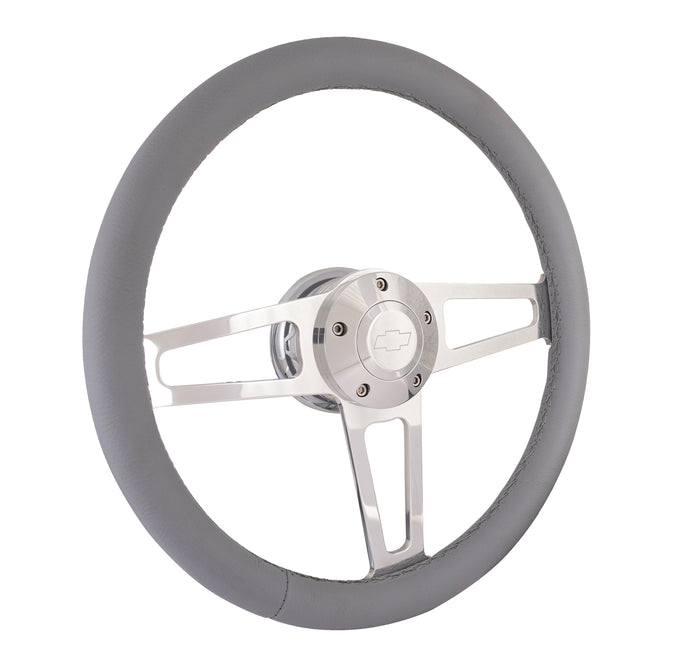 #1911-G Billet T Series Polished Wheel Chevrolet Logo & Install Kit