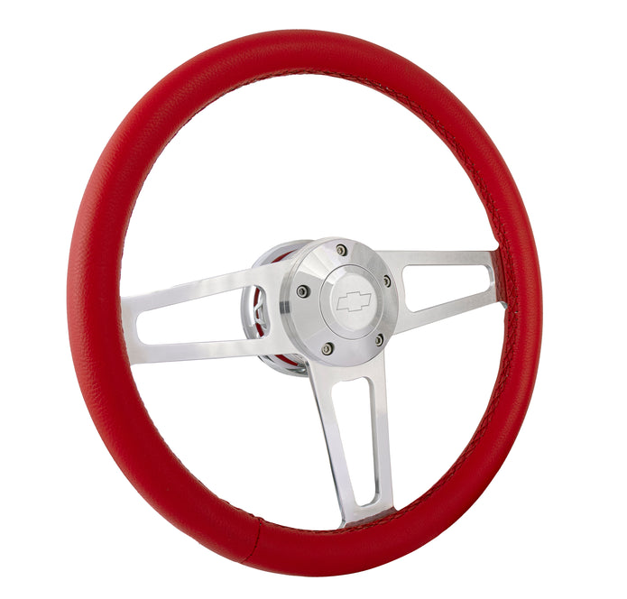 #1911-R Billet T Series Polished Wheel Chevrolet Logo & Install Kit
