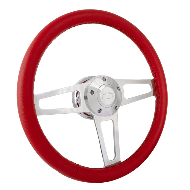Red Billet T Series Polished Wheel Chevrolet Logo & Install Kit
