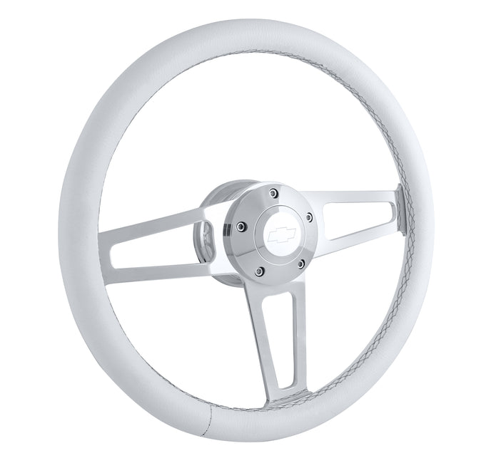 #1911-W Billet T Series Polished Wheel CHEV Logo & Install Kit