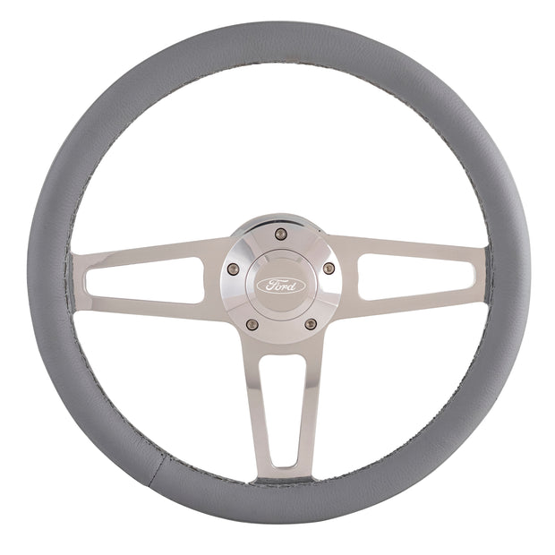 #1912-1G Billet T Series Polished Wheel Ford Logo & Install Kit