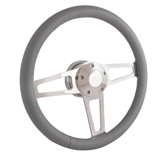 #1912-1G Billet T Series Polished Wheel Ford Logo & Install Kit