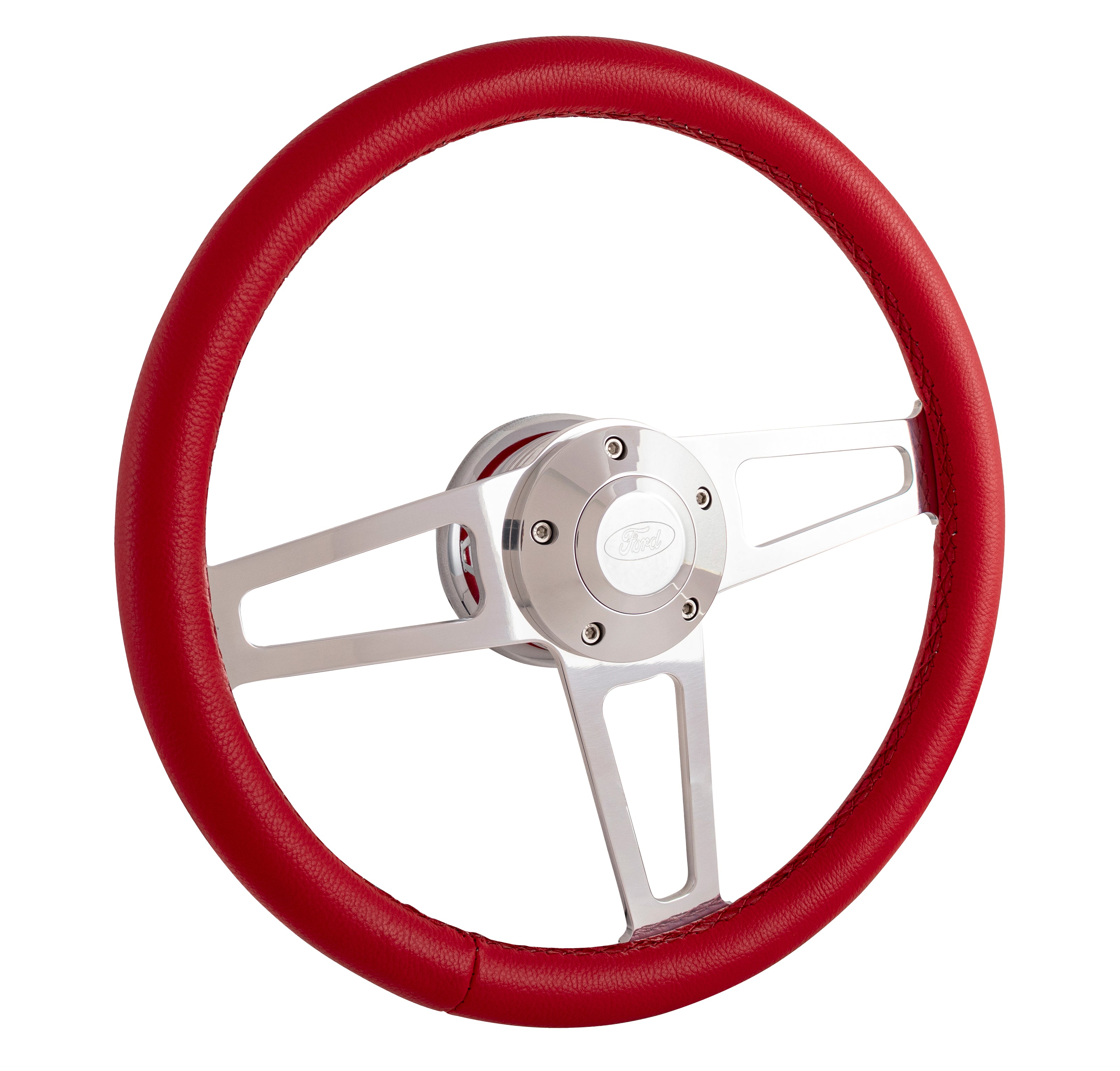 Red Billet T Series Polished Wheel Ford Logo & Install Kit