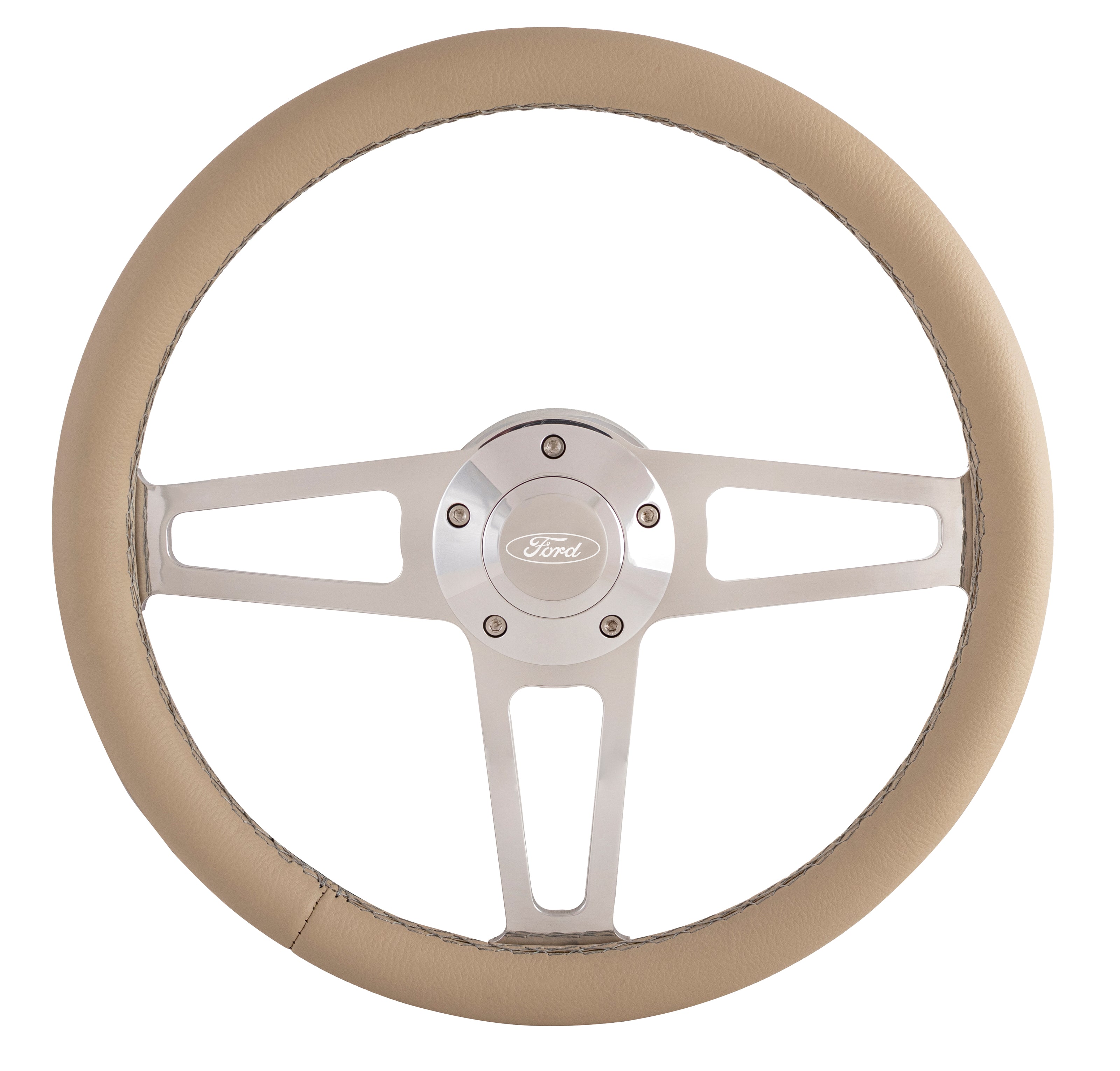 #1912-1T Billet T Series Polished Wheel Ford Logo & Install Kit