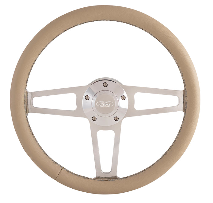 #1912-1T Billet T Series Polished Wheel Ford Logo & Install Kit