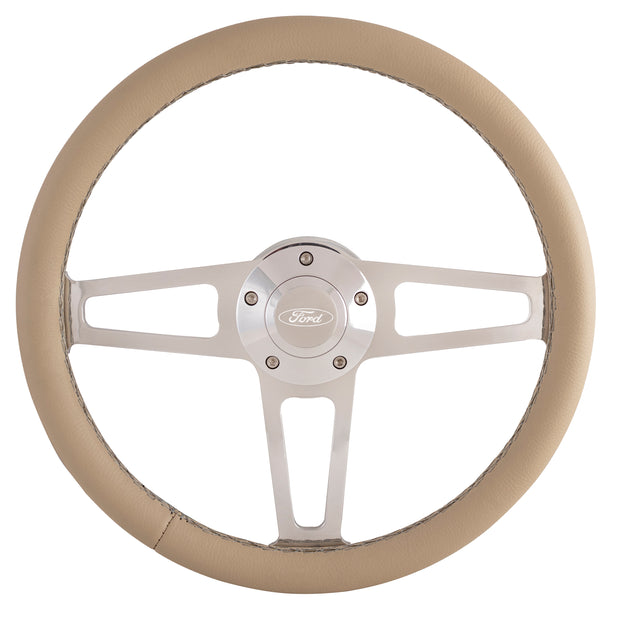 #1912-1T Billet T Series Polished Wheel Ford Logo & Install Kit