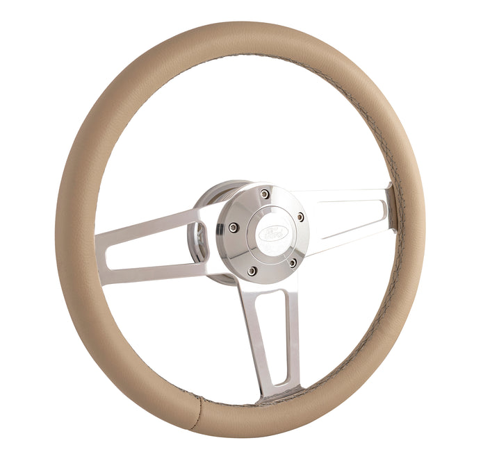 #1912-1T Billet T Series Polished Wheel Ford Logo & Install Kit