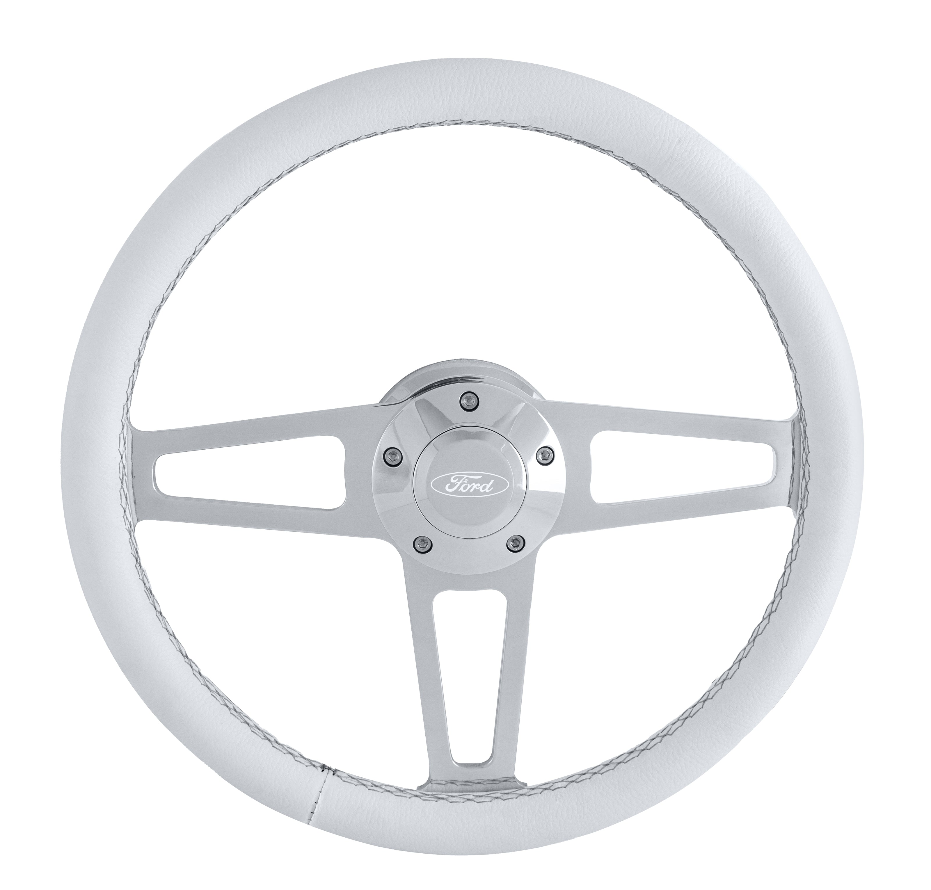 #1912-1W Billet T Series Polished Wheel Ford Logo & Install Kit