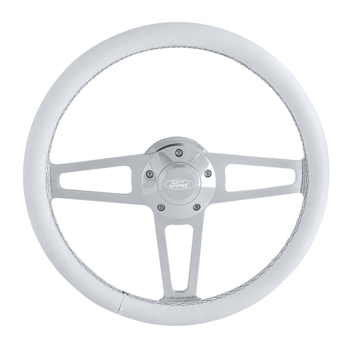 #1912-1W Billet T Series Polished Wheel Ford Logo & Install Kit