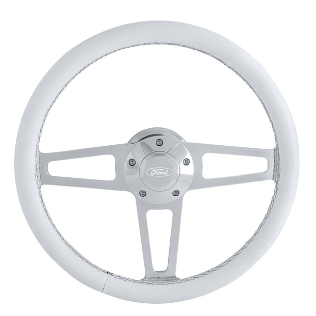 #1912-1W Billet T Series Polished Wheel Ford Logo & Install Kit