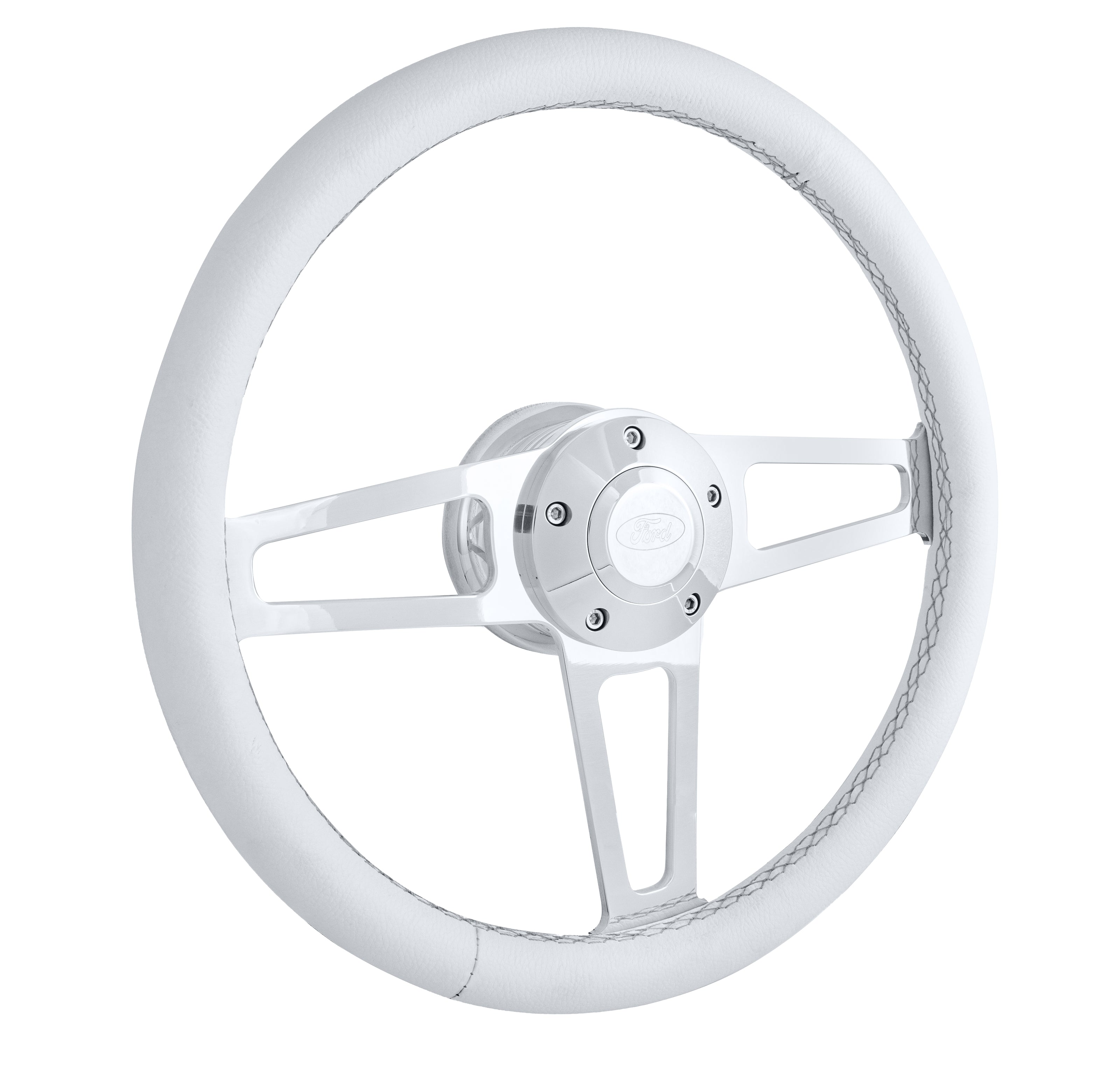 #1912-1W Billet T Series Polished Wheel Ford Logo & Install Kit