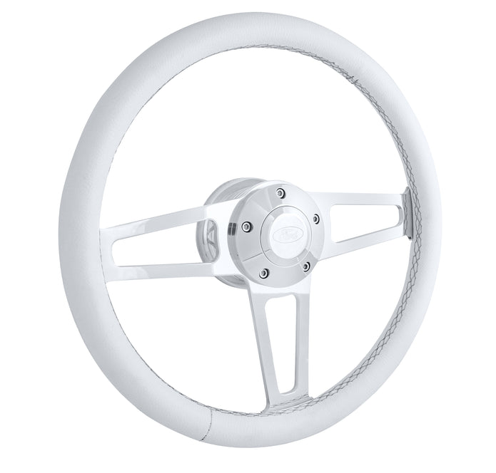 #1912-1W Billet T Series Polished Wheel Ford Logo & Install Kit