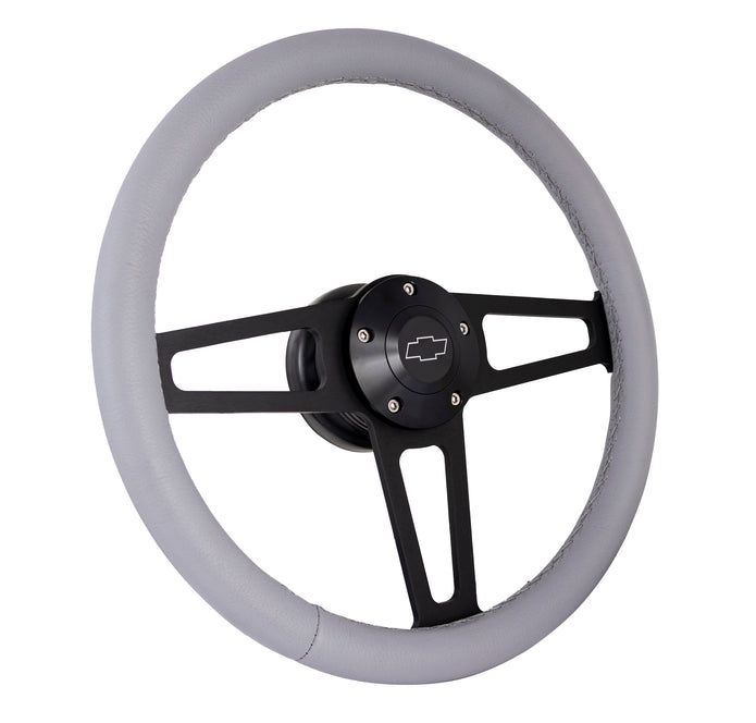 #1916-G Billet T Series Black Wheel CHEV Logo & Install Kit