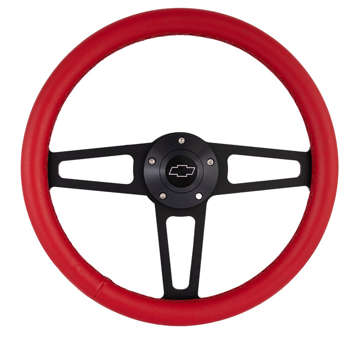 Red Billet T Series Black Wheel Chevrolet Logo & Install Kit