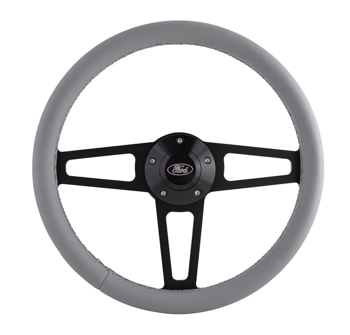 Gray Billet T Series Black Wheel Ford Logo & Install Kit