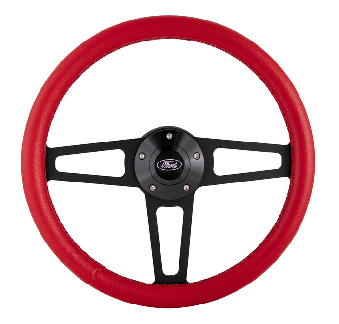 #1918-R Billet T Series Black Wheel Ford Logo & Install Kit