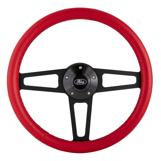 #1918-R Billet T Series Black Wheel Ford Logo & Install Kit