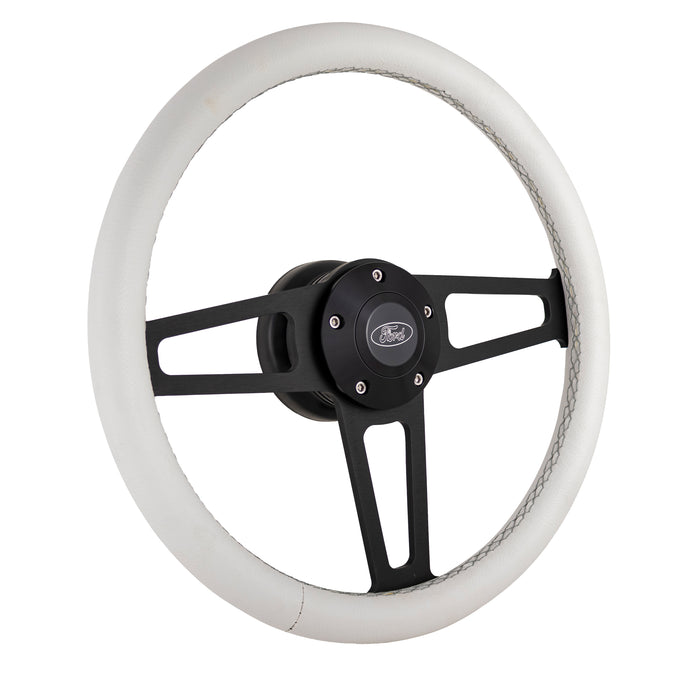 #1918-W Billet T Series Black Wheel Ford Logo & Install Kit