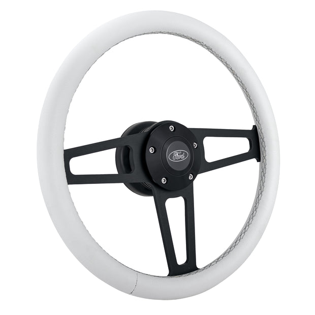 #1918-W Billet T Series Black Wheel Ford Logo & Install Kit