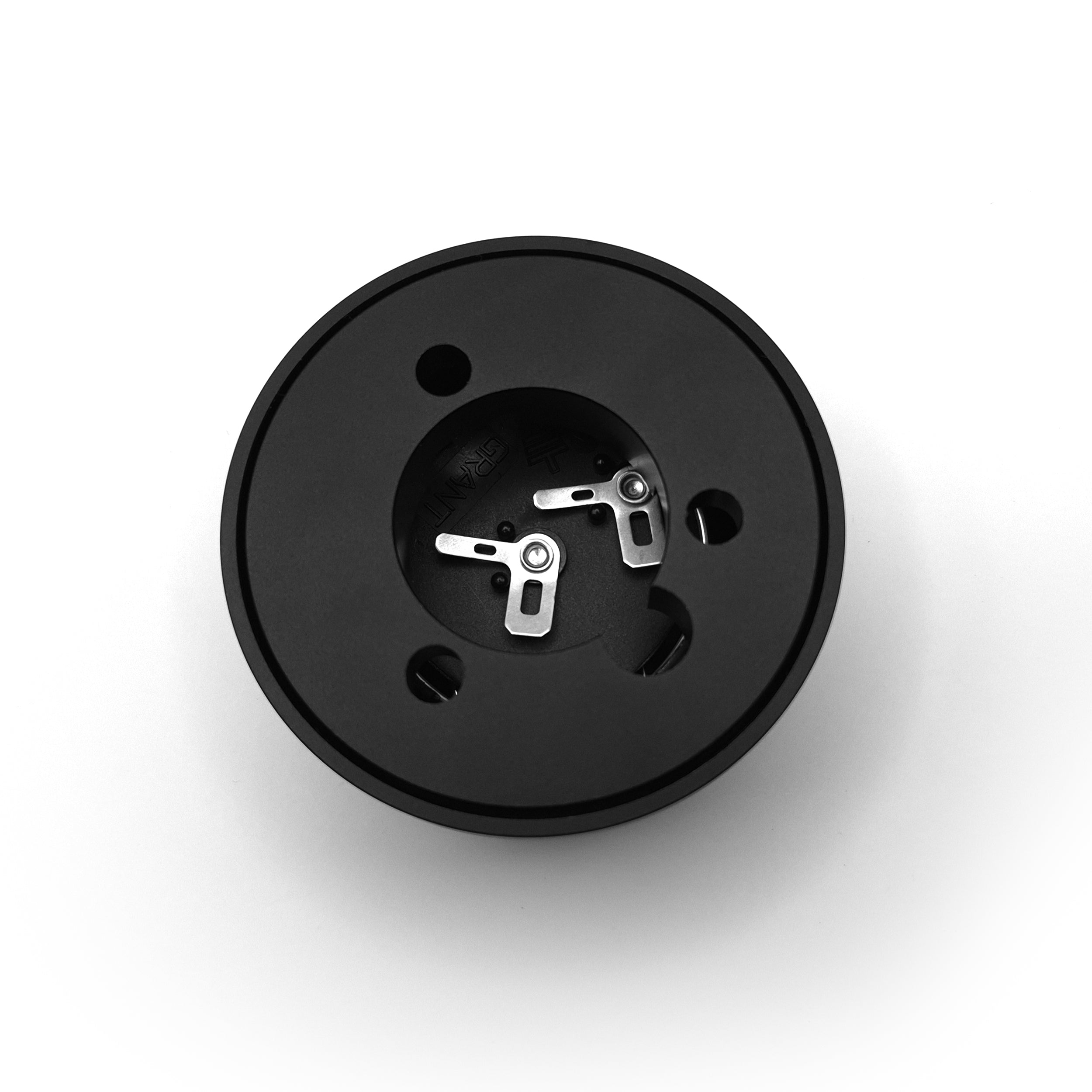 #5921	Aluminum Black Anodized Billet Horn Button with Blue Chevy Bowtie Emblem.