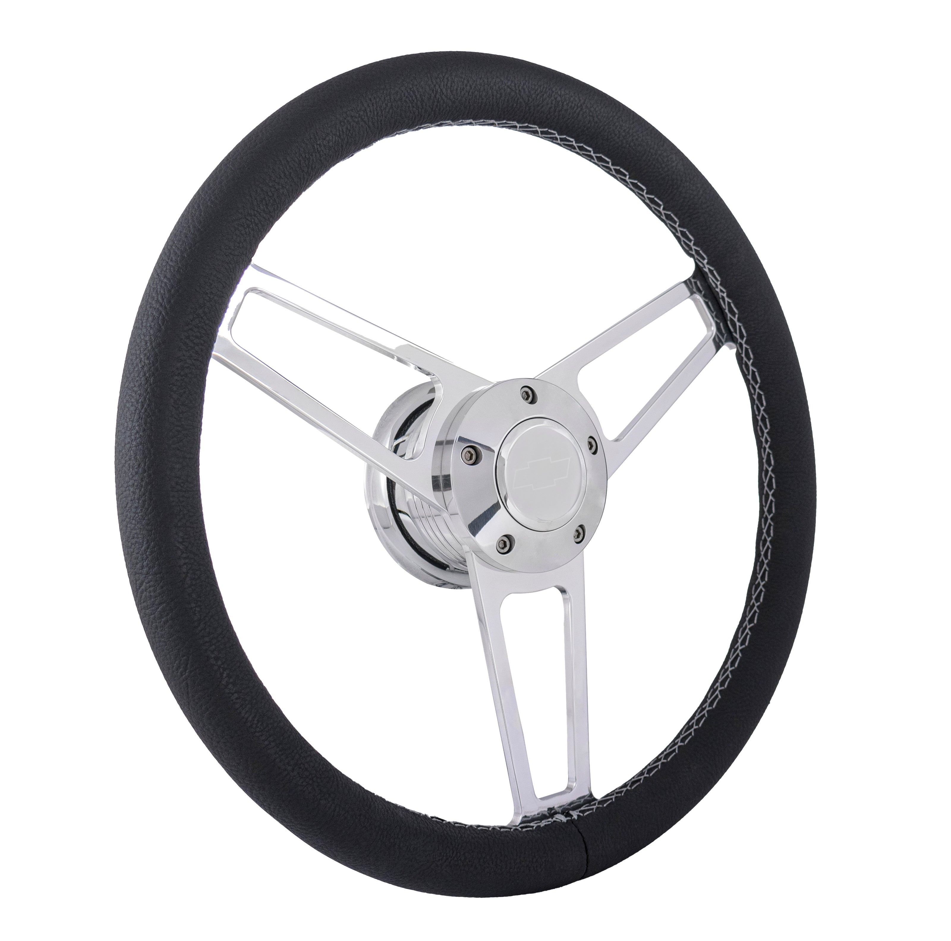 #1901 Billet Series Leather Wheel Chevrolet Logo & Install Kit