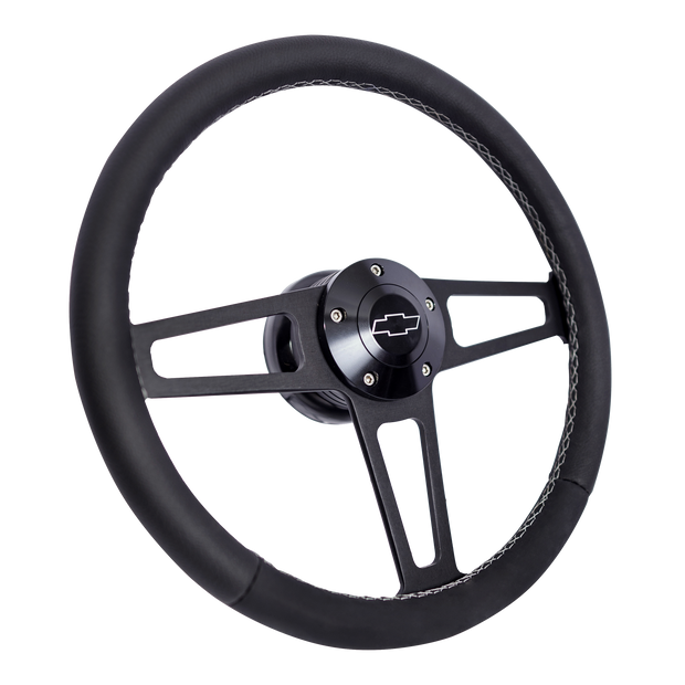 Billet T Series Black Wheel CHEV Logo & Install Kit