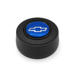#5921	Aluminum Black Anodized Billet Horn Button with Blue Chevy Bowtie Emblem.