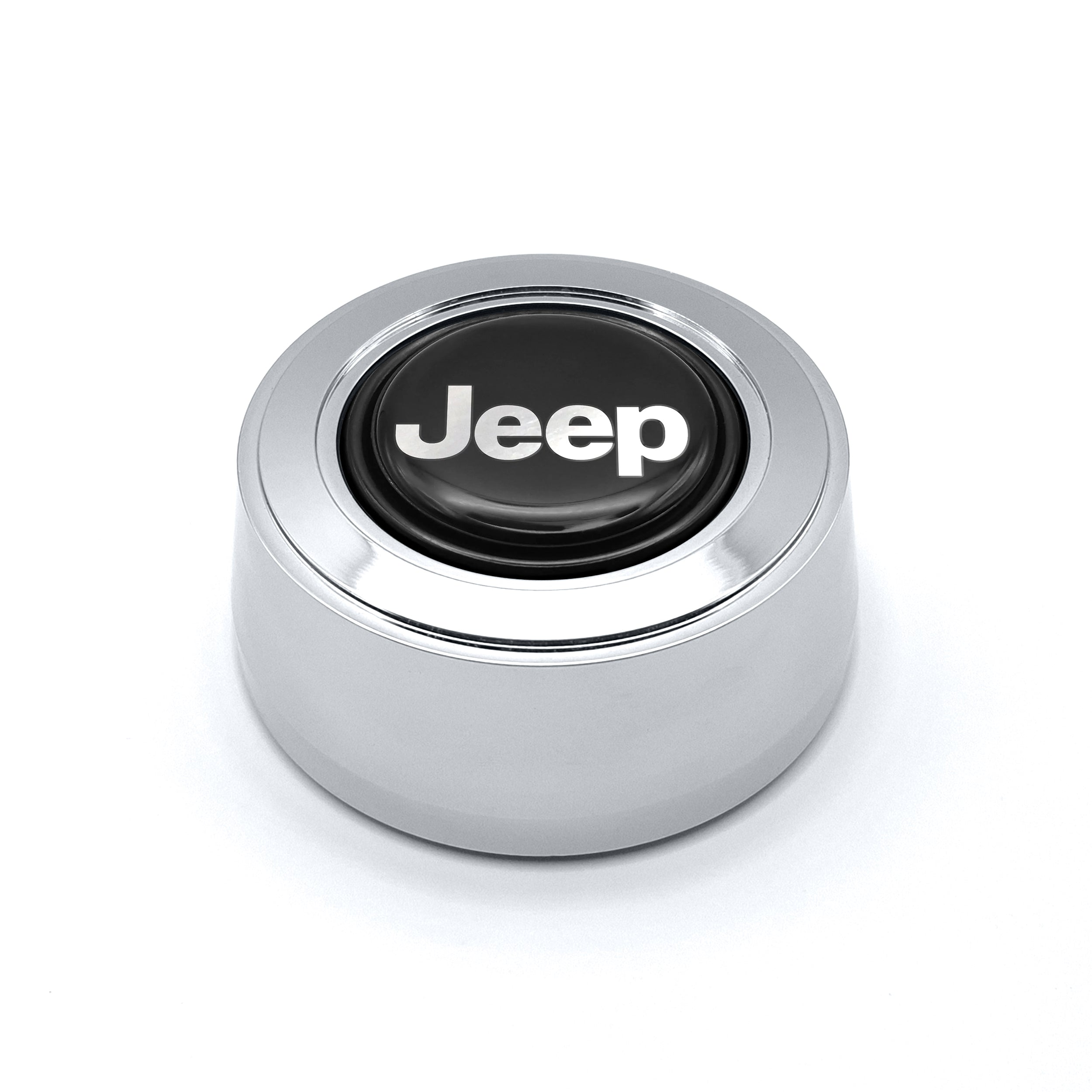 #5934	Aluminum Polished Billet Horn Button with Jeep Emblem.