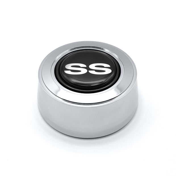 #5937	Aluminum Polished Billet Horn Button with SS Emblem.